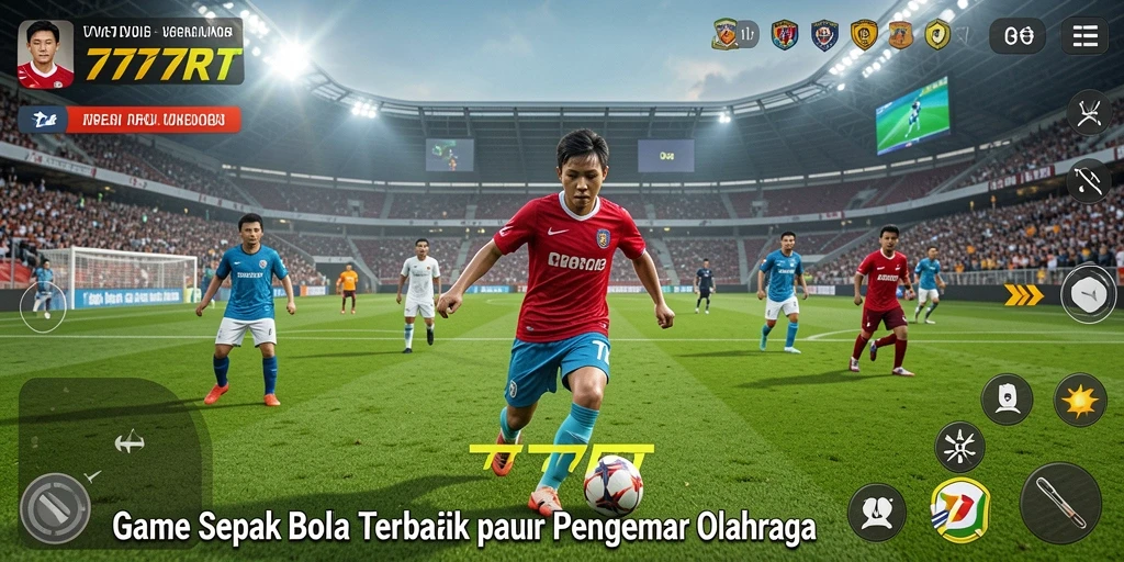 Tampilan gameplay <strong>777RT</strong> menunjukkan aksi pertandingan sepak bola yang seru.