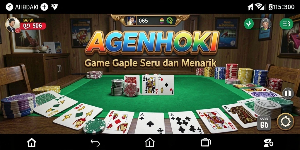 Screenshot utama AGENHOKI menampilkan gameplay Gaple yang seru.