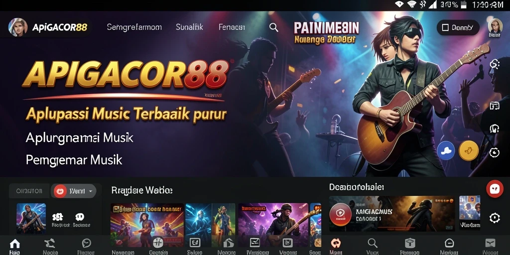 Tangkapan layar APIGACOR88 menampilkan pengguna yang sedang mendengarkan musik dengan antarmuka yang menarik.