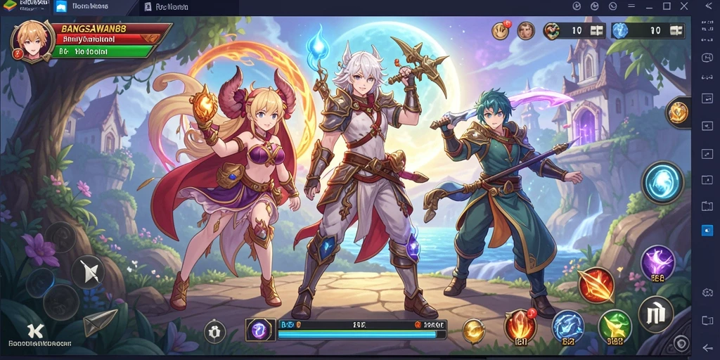Tampilan gameplay BANGSAWAN88 dengan karakter anime yang dinamis.
