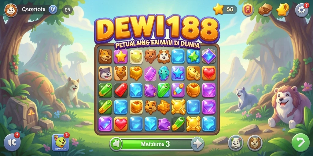 Screenshot game DEWI188 menampilkan aksi mencocokkan simbol yang seru.