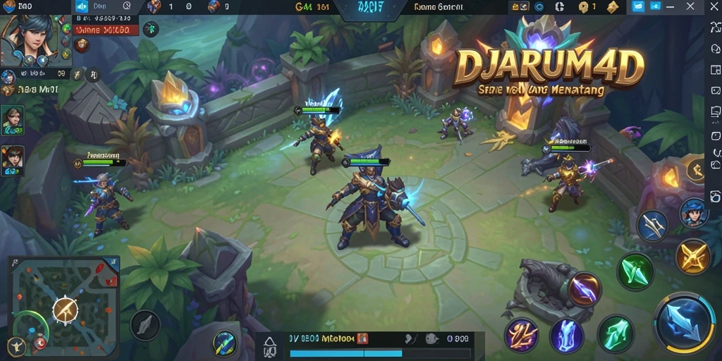 Tangkapan layar menunjukkan pertarungan epik dalam gameplay MOBA.