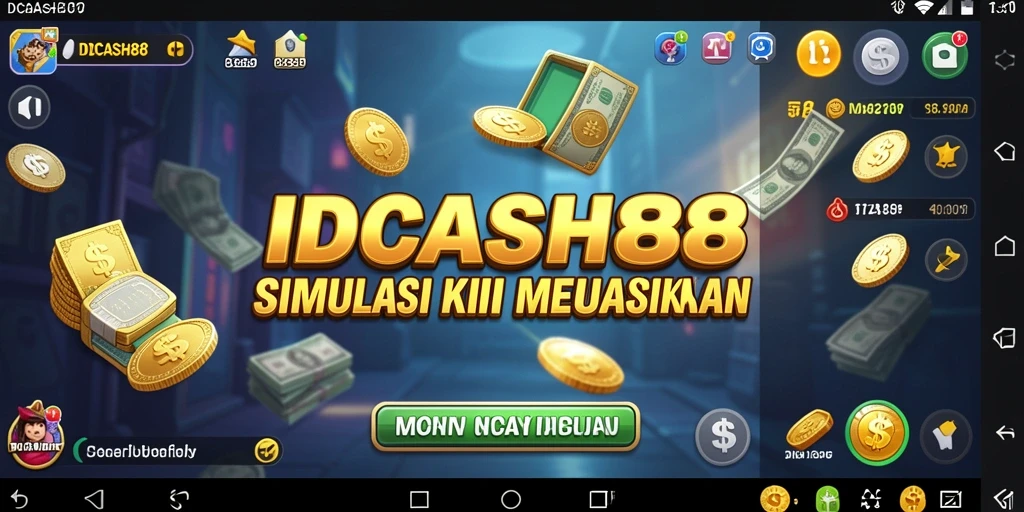 Tampilan gameplay IDCASH88 yang menampilkan manajemen keuangan yang seru.