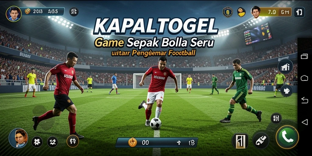 Gameplay KAPALTOGEL yang menampilkan aksi sepak bola yang mendebarkan.