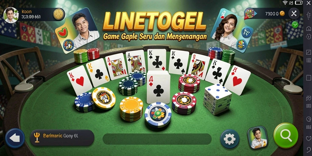 Tampilan gameplay seru di LINETOGEL dengan berbagai mode Gaple.