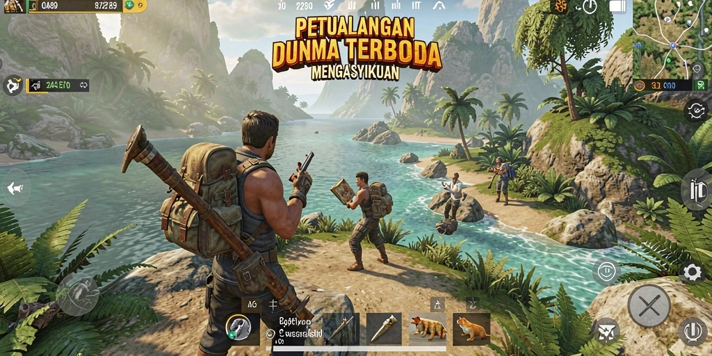 Screenshot gameplay OJA89 menunjukkan petualangan di dunia terbuka yang menakjubkan.