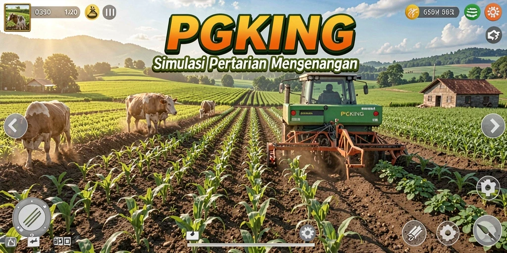 Tampilan gameplay PGKING yang menarik dan penuh warna dalam dunia pertanian.