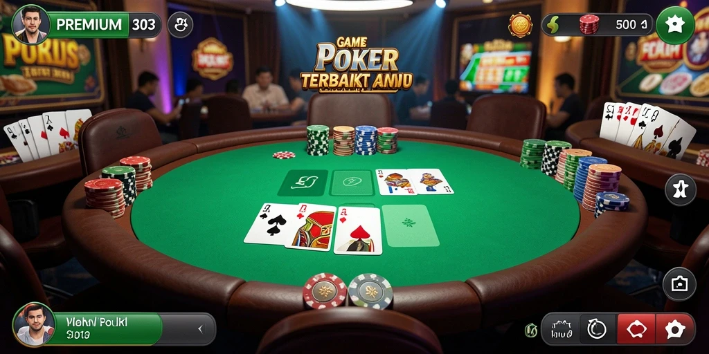 Tampilan gameplay seru di PREMIUM303 yang menunjukkan aksi poker nyata.