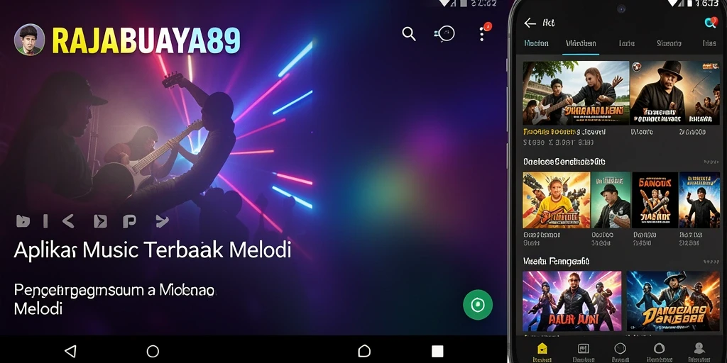 Screenshot gameplay <strong>RAJABUAYA89</strong> dengan antarmuka musik yang menarik.