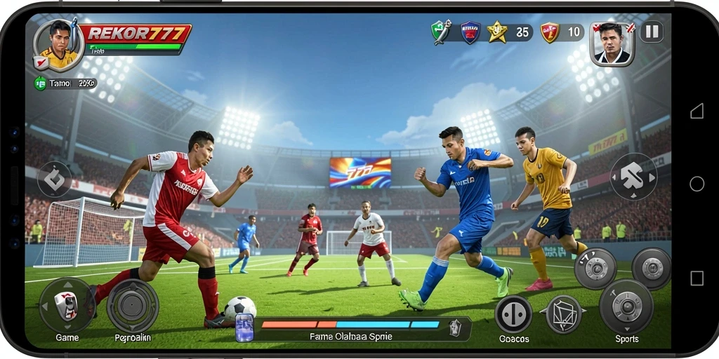 Screenshot gameplay yang menampilkan aksi olahraga seru di REKOR777.