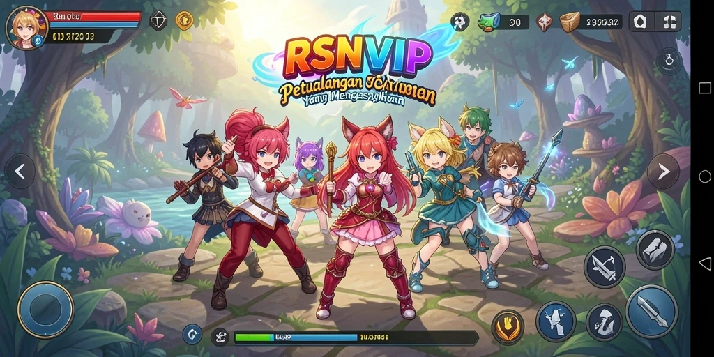 Tangkapan layar RSNVIP menampilkan karakter anime dalam aksi menegangkan.
