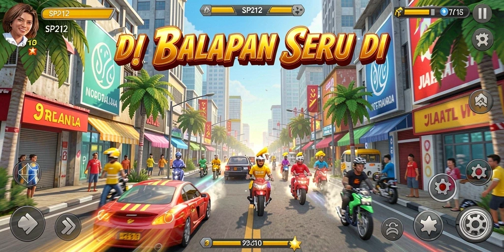 Tampilan gameplay Racing yang menegangkan dan mengasyikkan di SP212.