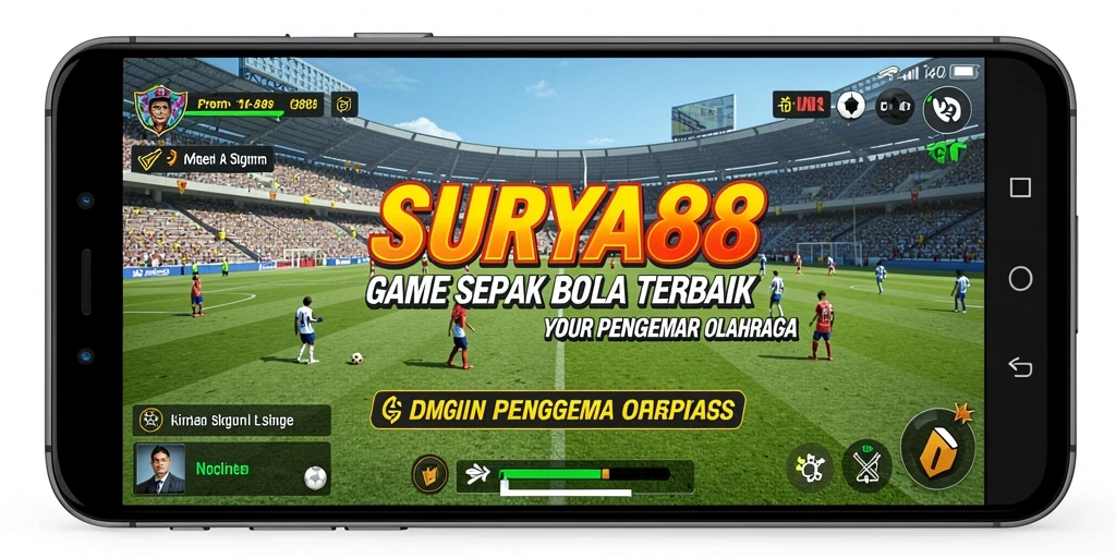 Tampilan gameplay SURYA88 yang menegangkan di lapangan sepak bola.