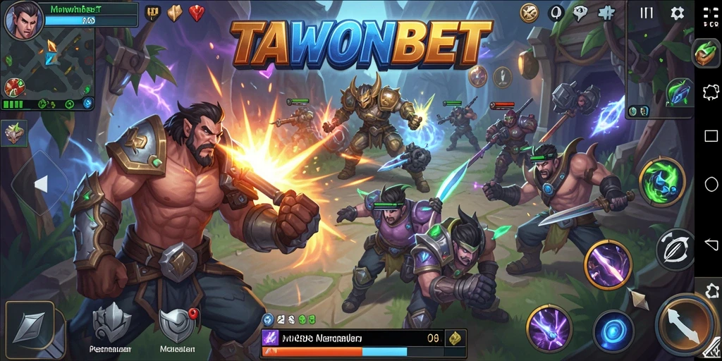 Tampilan gameplay seru dari TAWONBET saat pertempuran berlangsung.