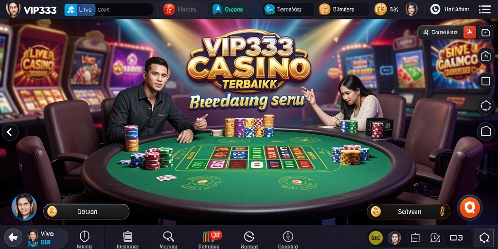 Tampilan menarik gameplay Live Casino dengan dealer langsung berinteraksi.